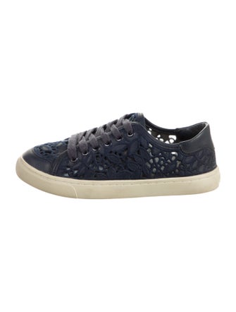 Tory Burch Lace Pattern Embroidered Accent Sneakers
