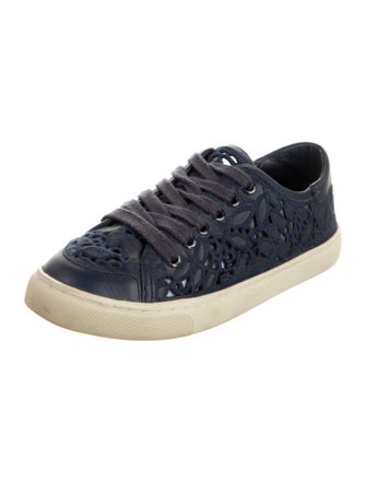 Tory Burch Lace Pattern Embroidered Accent Sneakers