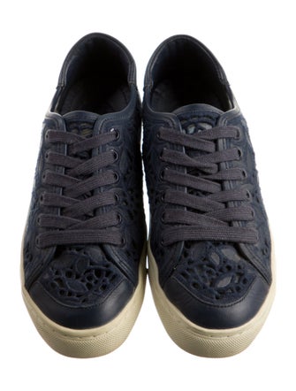 Tory Burch Lace Pattern Embroidered Accent Sneakers