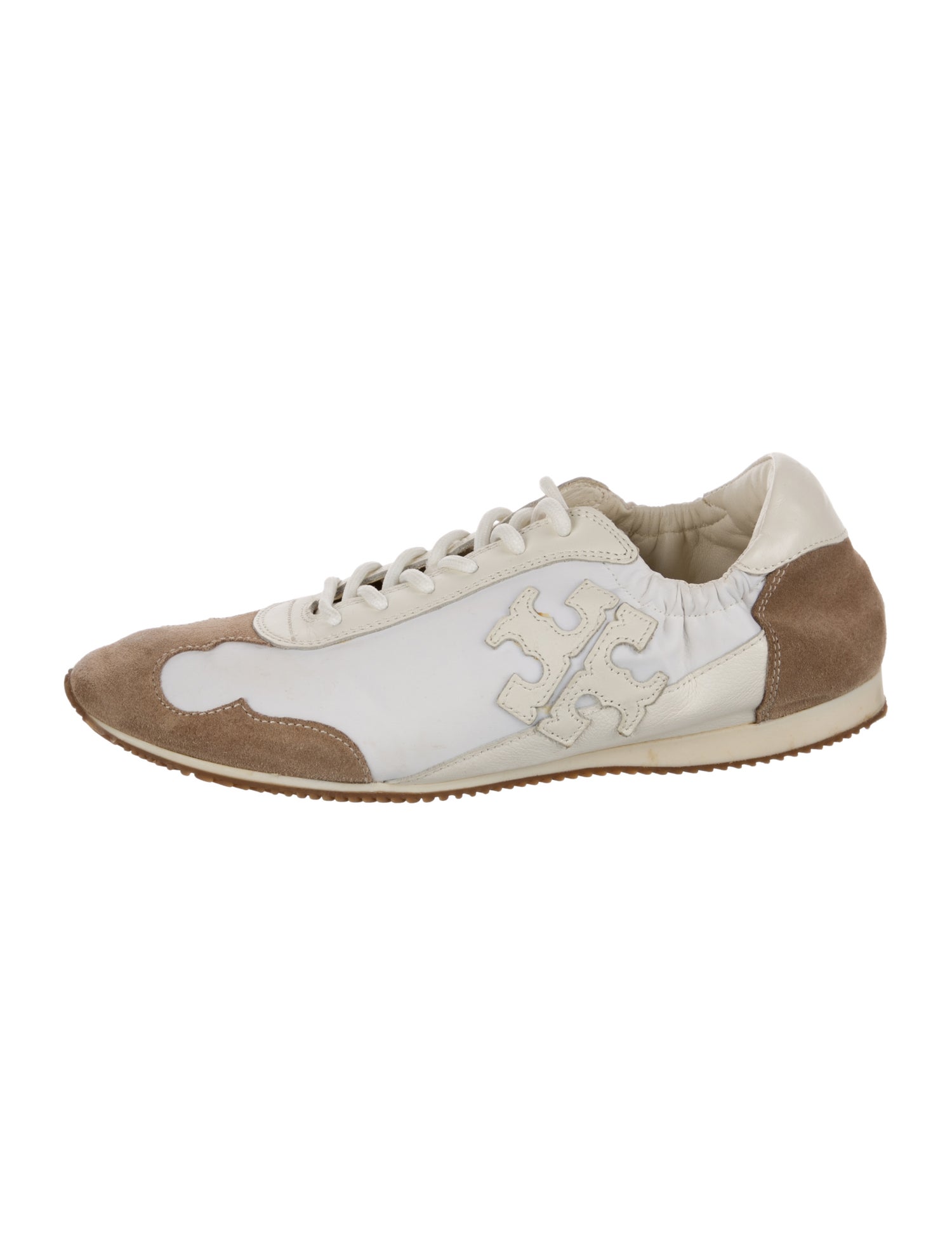 Tory Burch Suede Colorblock Pattern Sneakers