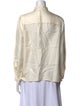 Tory Burch Silk Mock Neck Button-Up Top