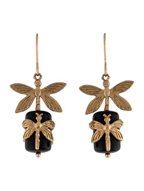Tory Burch Enamel Dragonfly Drop Earrings