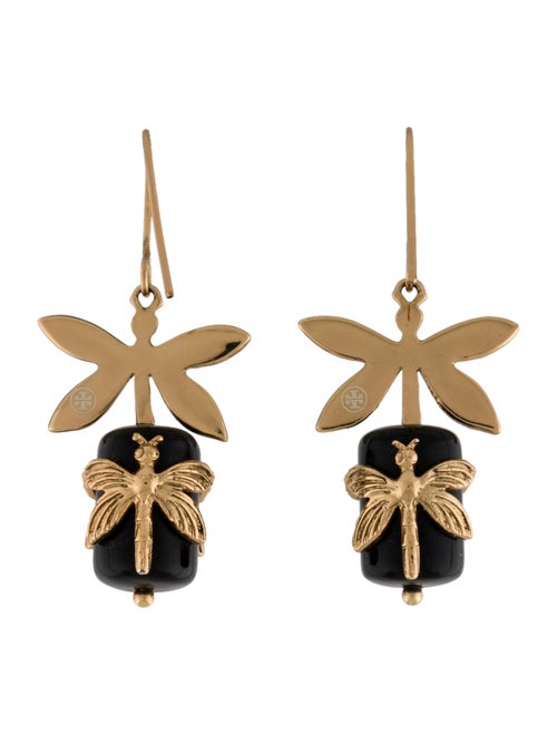 Tory Burch Enamel Dragonfly Drop Earrings