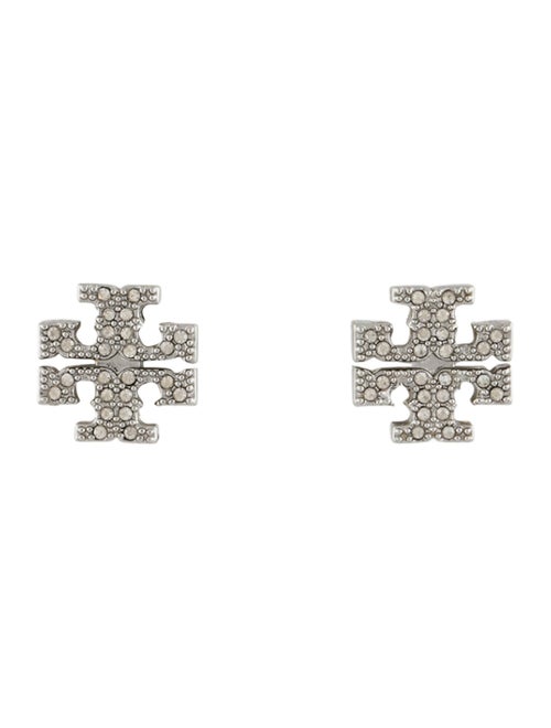 Tory Burch Crystal Logo Stud Earrings