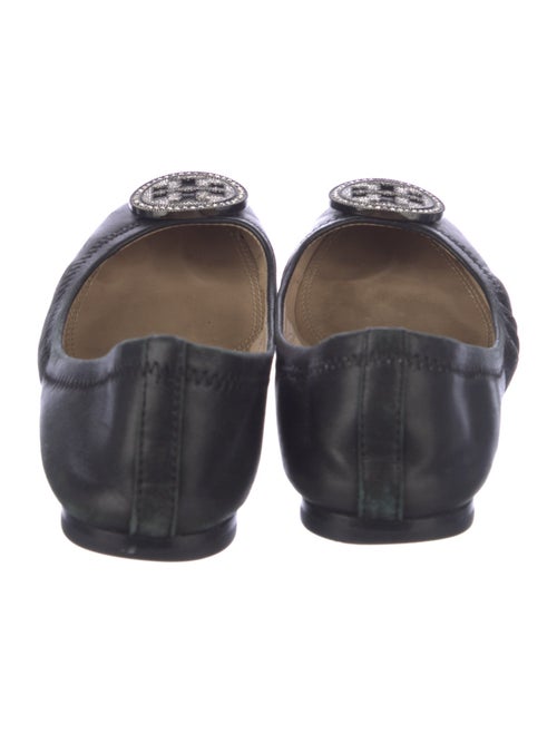 Tory Burch Leather Crystal Embellishments Ballet Flats