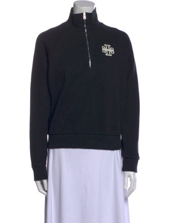 Tory Burch Graphic Print Mock Neck Sweatshirt