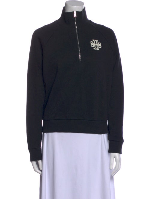 Tory Burch Graphic Print Mock Neck Sweatshirt
