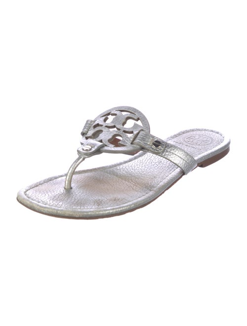 Tory Burch Leather Animal Print Flip Flops