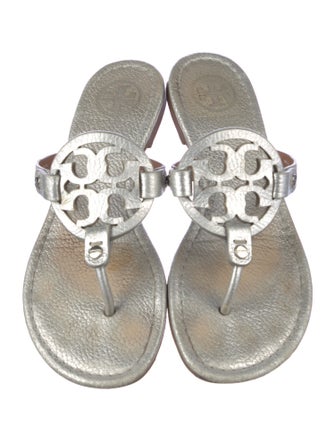 Tory Burch Leather Animal Print Flip Flops