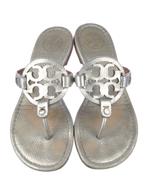 Tory Burch Leather Animal Print Flip Flops