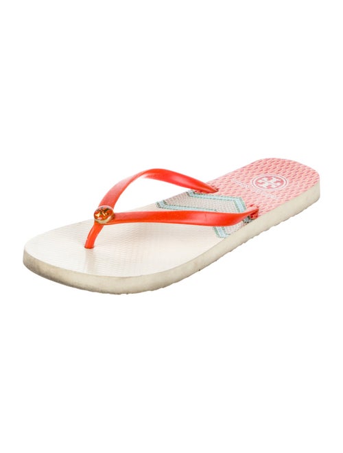 Tory Burch Rubber Floral Print Flip Flops