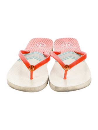 Tory Burch Rubber Floral Print Flip Flops