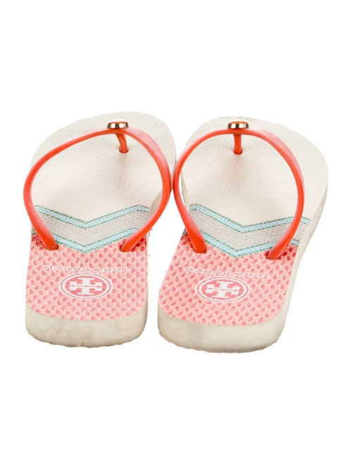 Tory Burch Rubber Floral Print Flip Flops