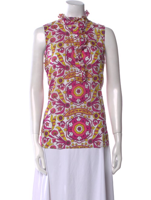 Tory Burch Printed Mock Neck Top
