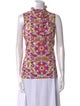 Tory Burch Printed Mock Neck Top