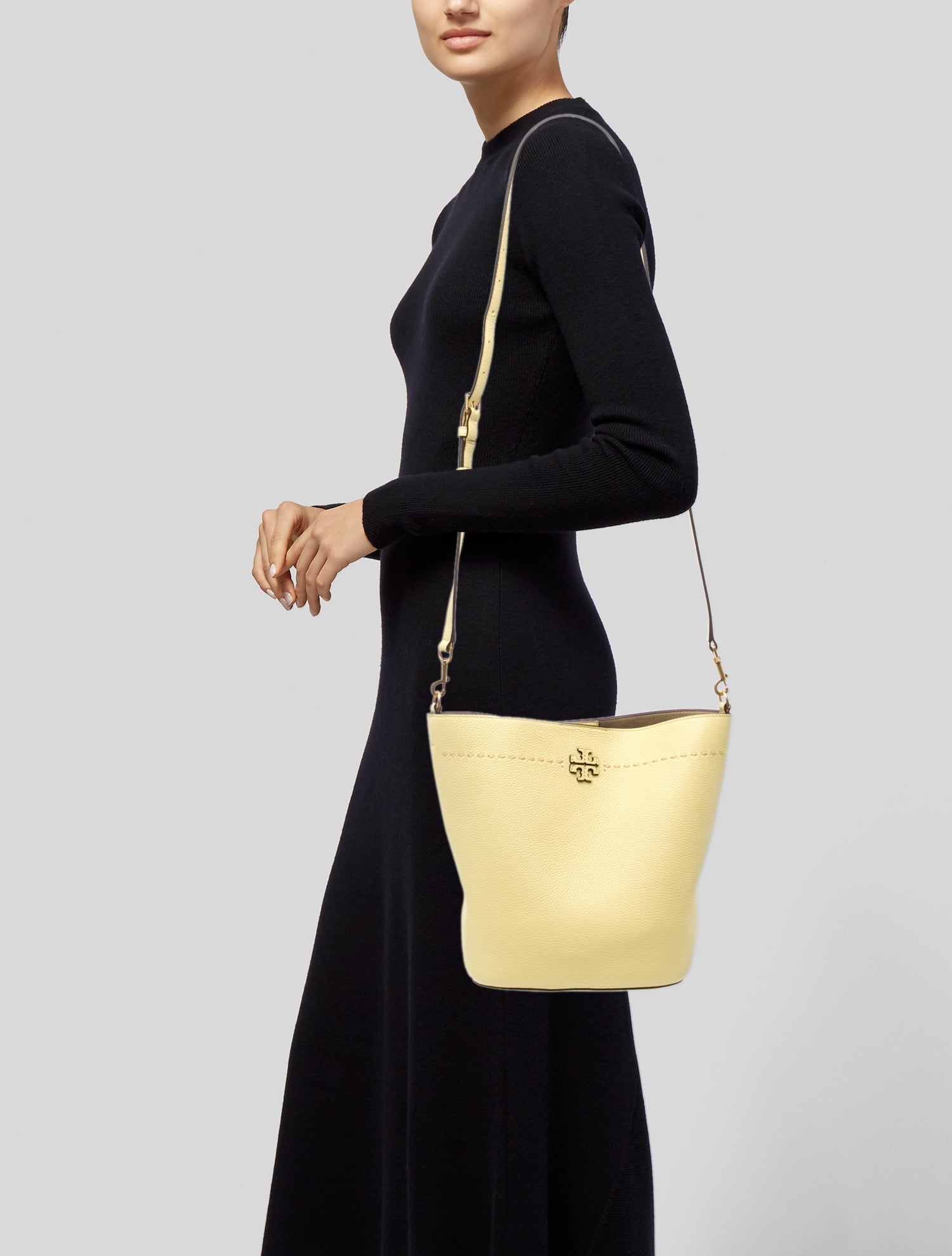 Tory Burch Leather Bucket Bag