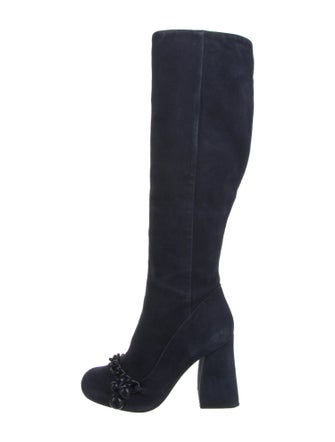 Tory Burch Suede Chain-Link Accents Boots
