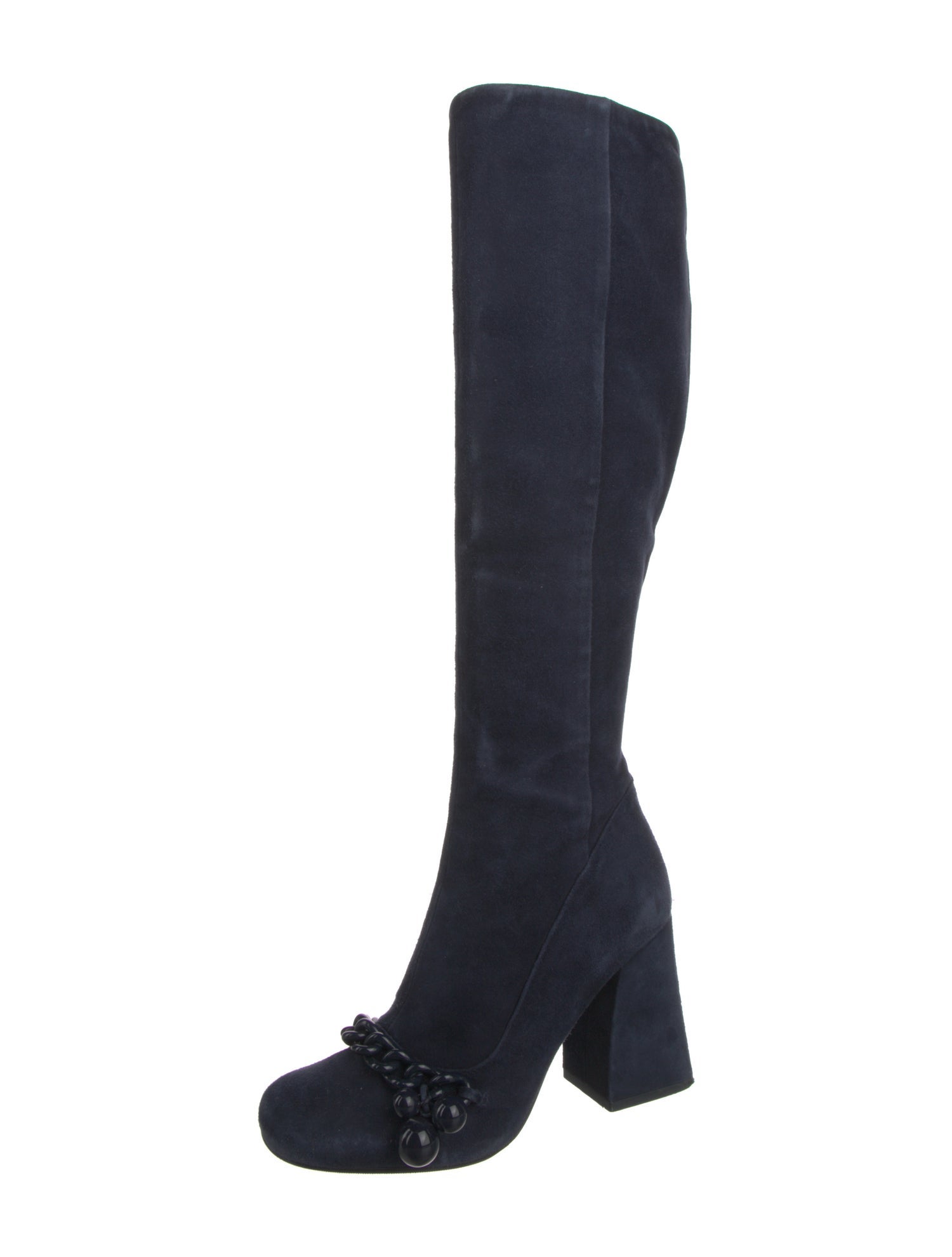 Tory Burch Suede Chain-Link Accents Boots