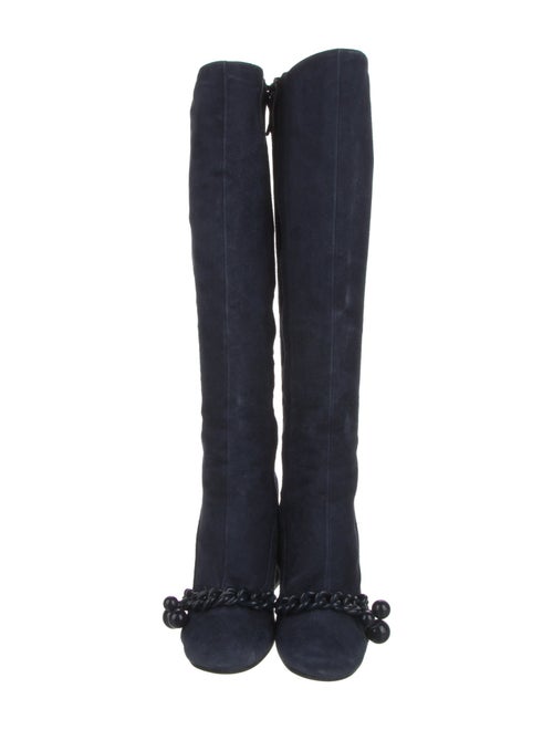 Tory Burch Suede Chain-Link Accents Boots