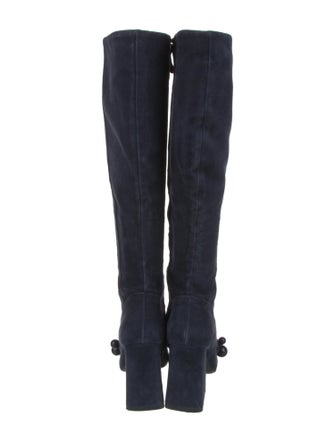 Tory Burch Suede Chain-Link Accents Boots