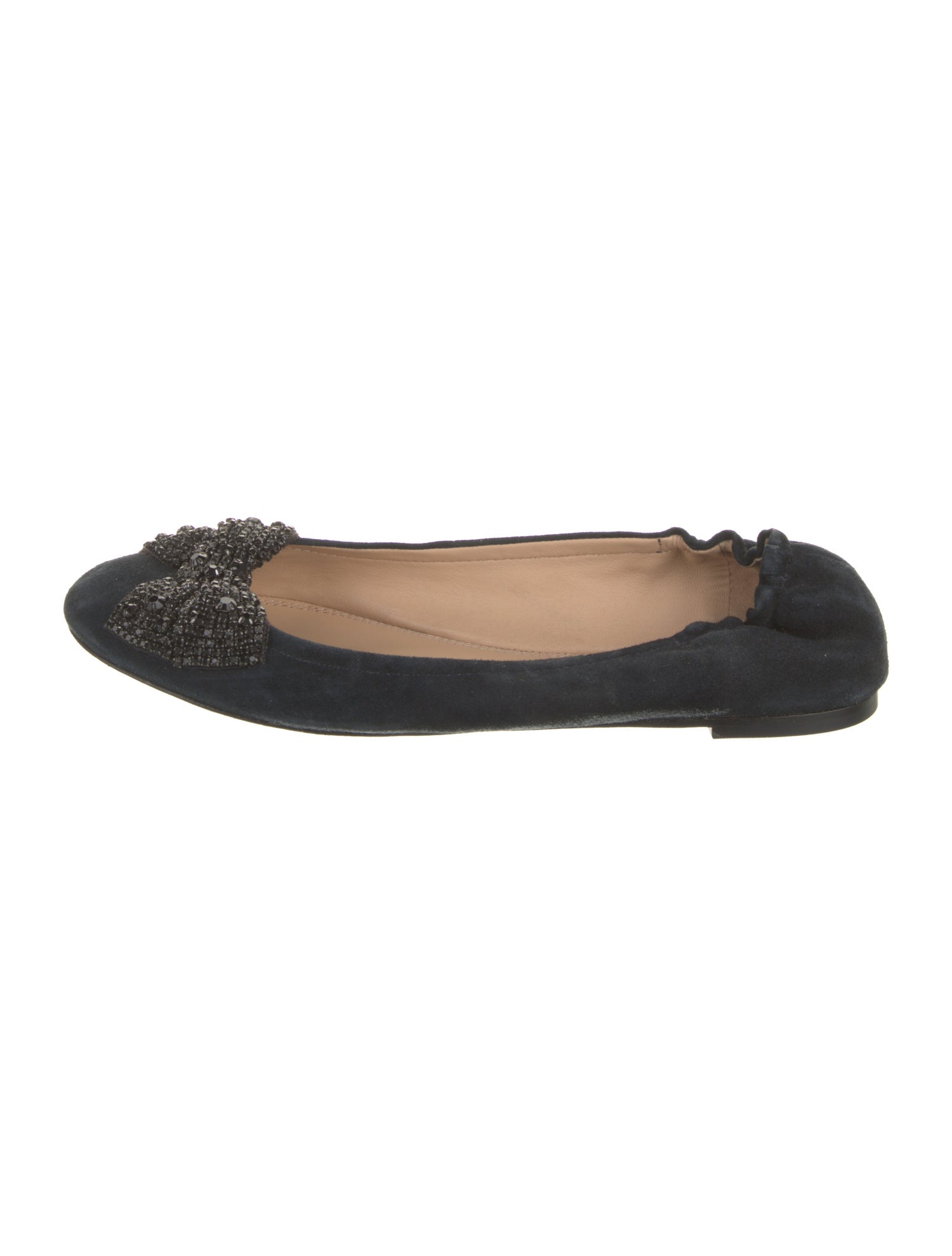 Tory Burch Suede Bow Accents Ballet Flats
