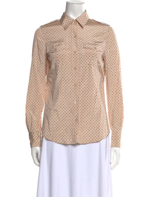 Tory Burch Silk Polka Dot Print Button-Up Top