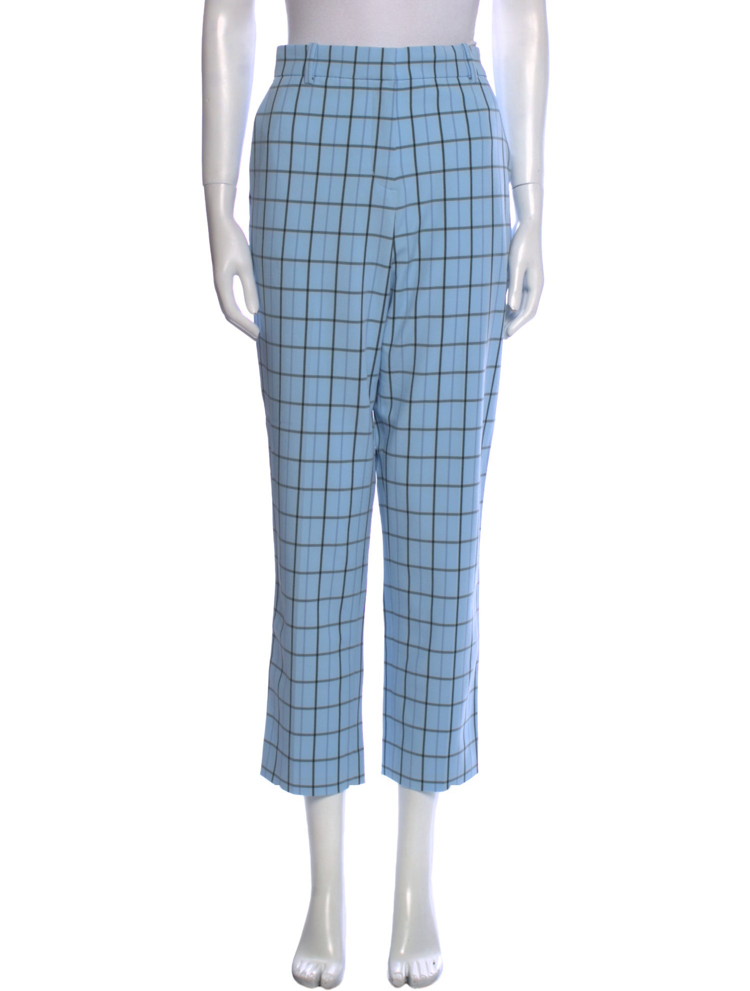 Tory Burch Plaid Print Straight Leg Pants