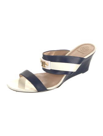 Tory Burch Leather Colorblock Pattern Slides