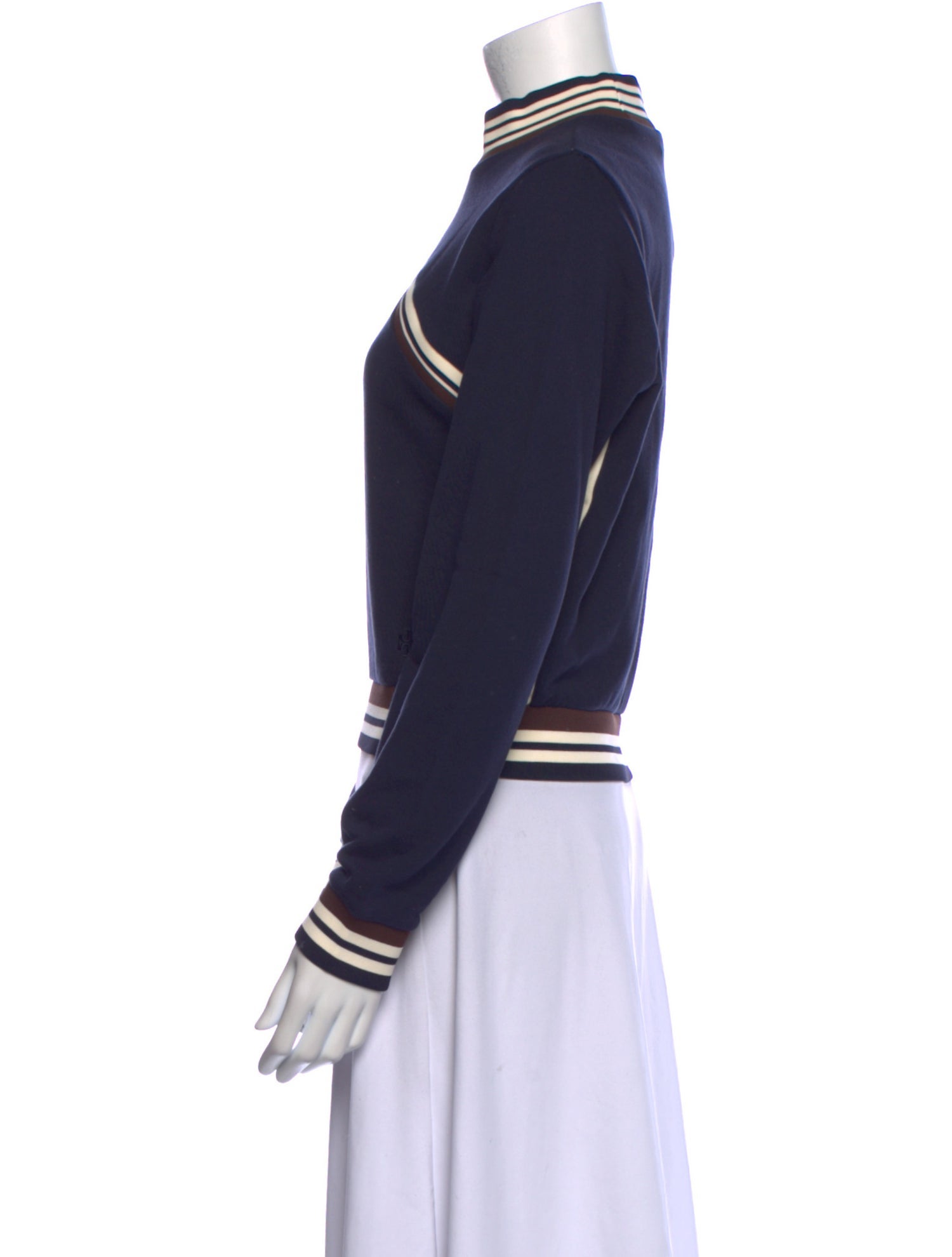 Tory Burch Striped Mock Neck Sweatshirt w/ Tags