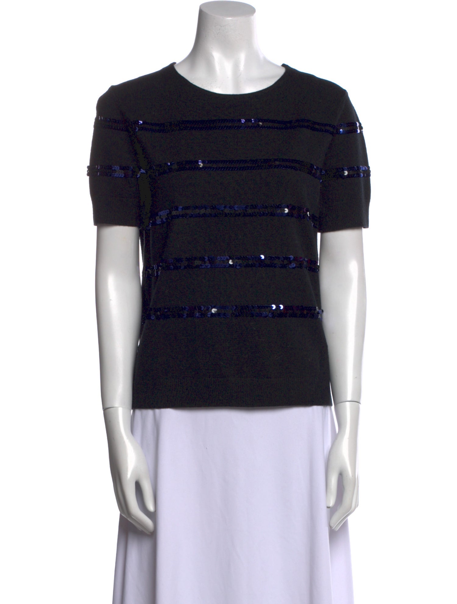 Tory Burch Striped Crew Neck T-Shirt