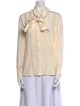 Tory Burch Silk Mock Neck Button-Up Top