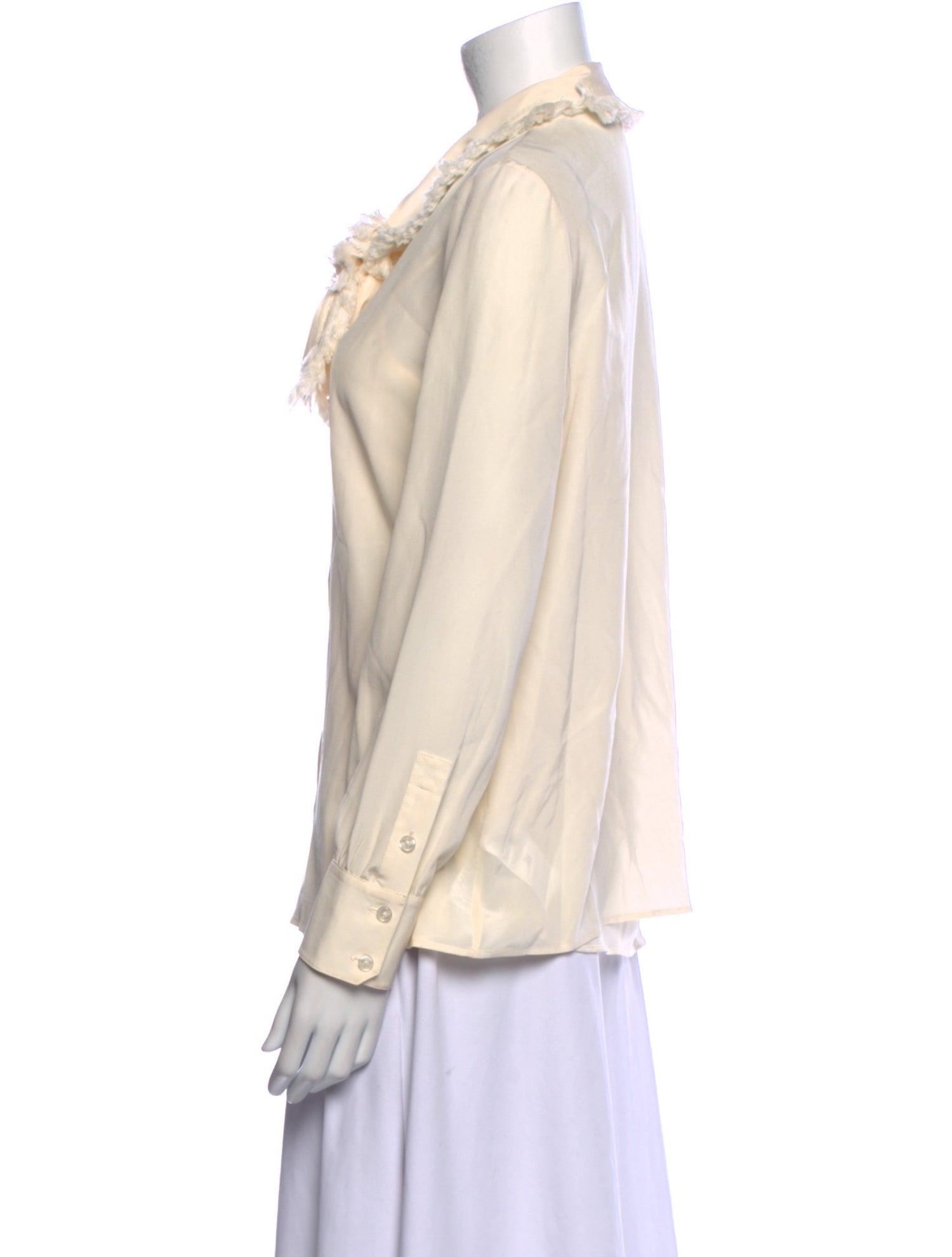 Tory Burch Silk Mock Neck Button-Up Top