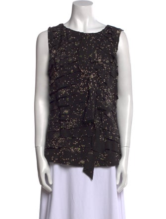 Tory Burch Silk Bateau Neckline Top