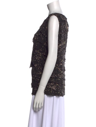 Tory Burch Silk Bateau Neckline Top