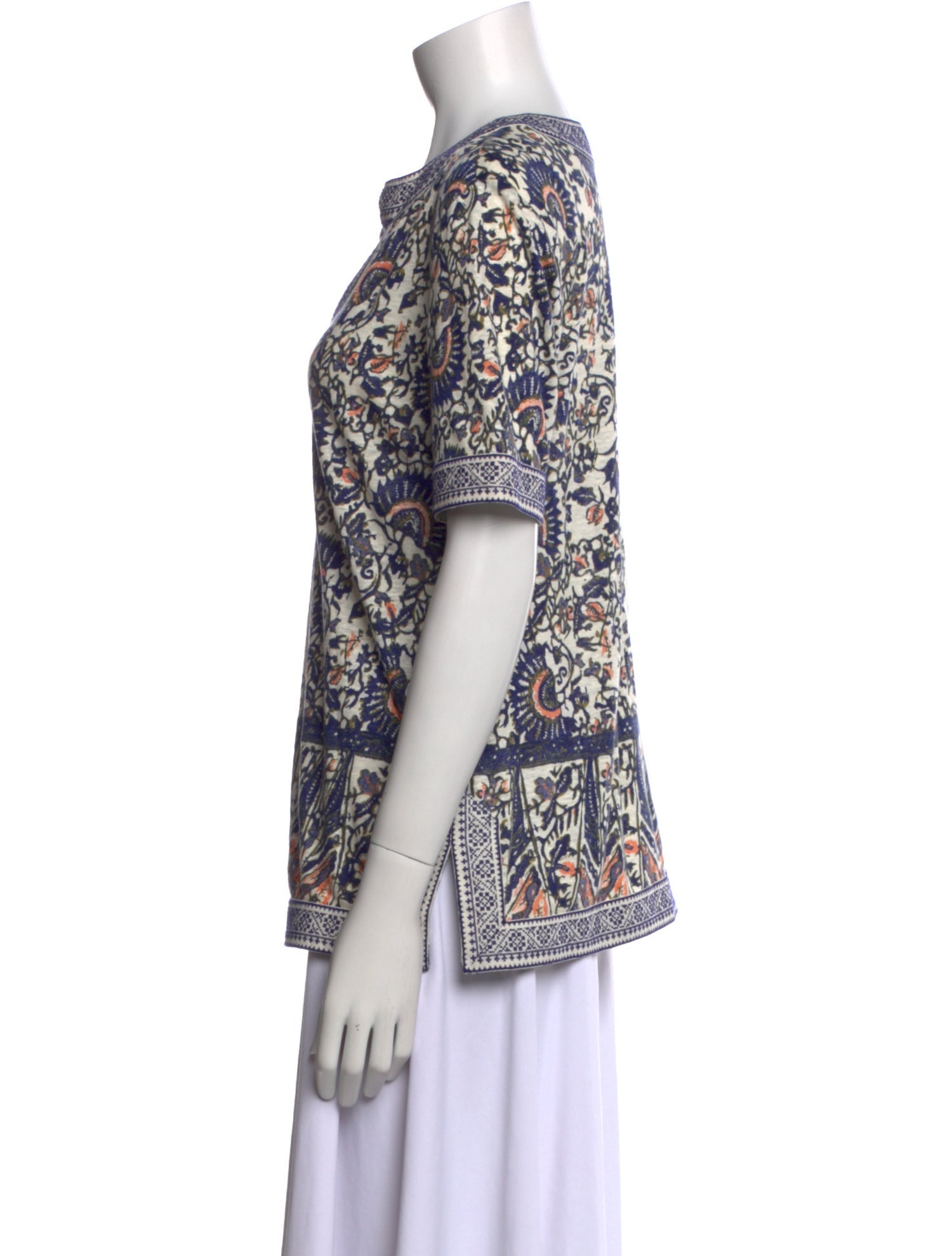 Tory Burch Linen Paisley Print Tunic