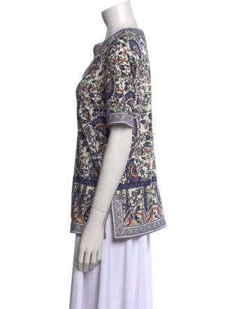 Tory Burch Linen Paisley Print Tunic