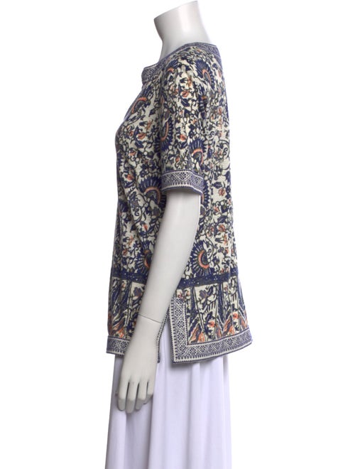 Tory Burch Linen Paisley Print Tunic
