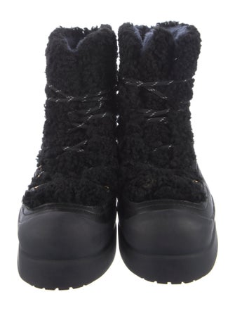 Tory Burch Leather Leather Trim Embellishment Combat Boots