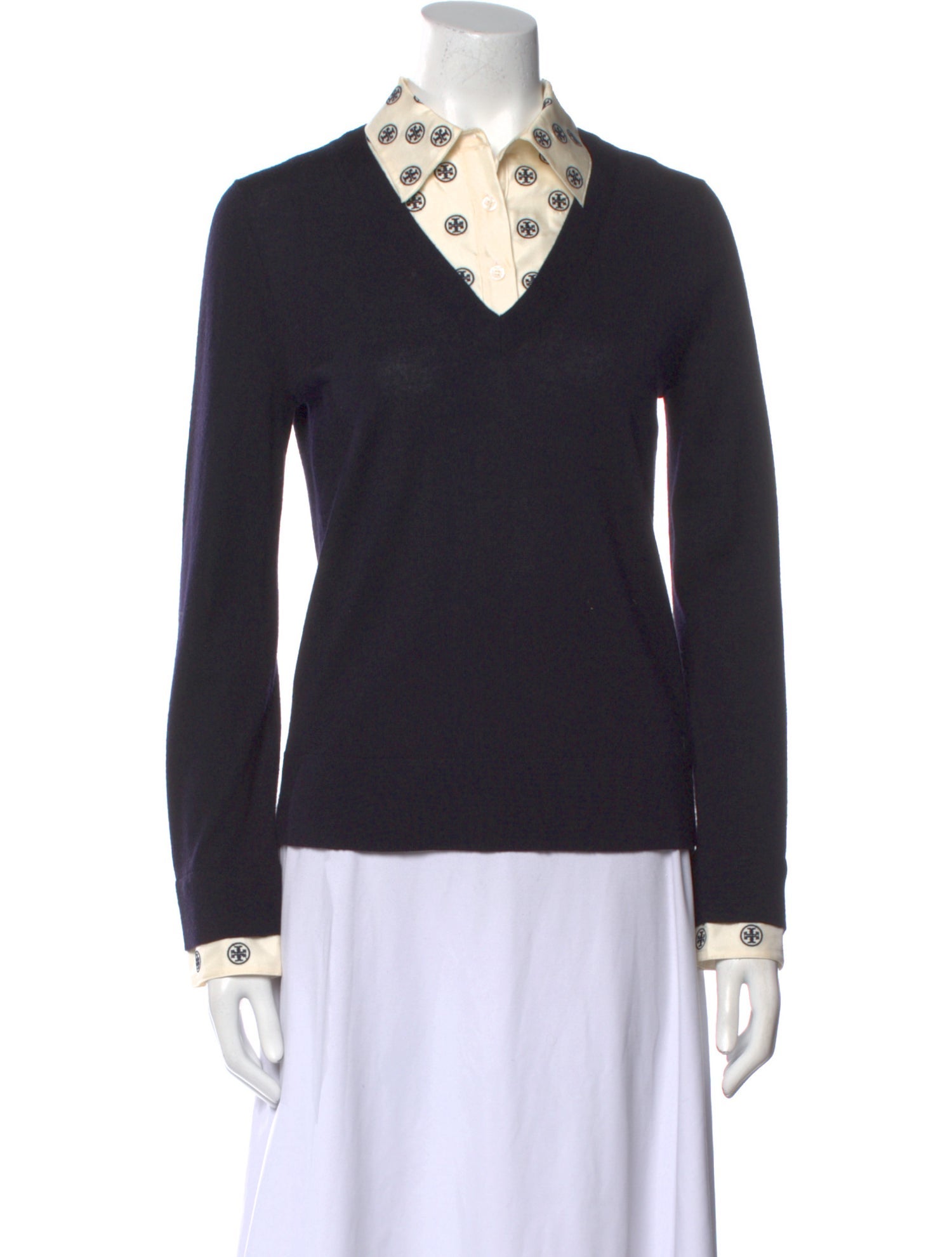 Tory Burch Merino Wool V-Neck Top