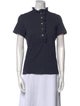 Tory Burch Mock Neck Short Sleeve Polo