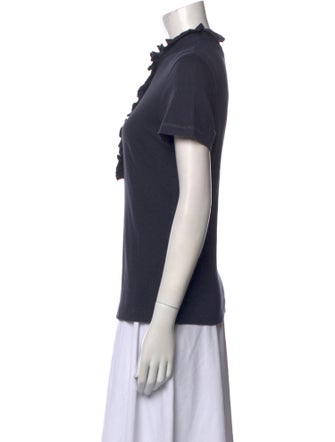 Tory Burch Mock Neck Short Sleeve Polo