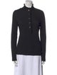 Tory Burch Mock Neck Long Sleeve Polo