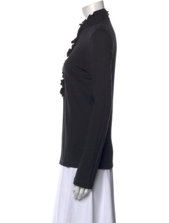 Tory Burch Mock Neck Long Sleeve Polo