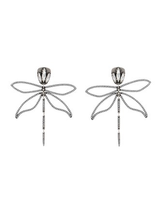 Tory Burch Crystal Embellished Articulated Dragonfly Drop Earrings