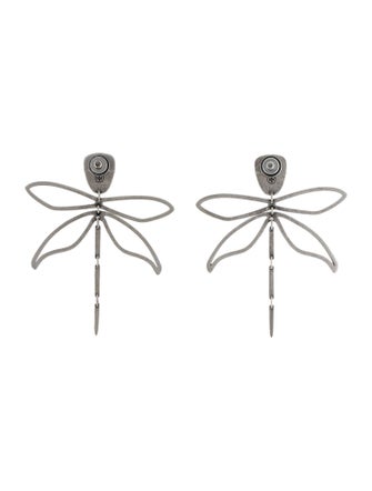 Tory Burch Crystal Embellished Articulated Dragonfly Drop Earrings