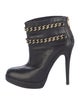 Tory Burch Leather Chain-Link Accents Boots