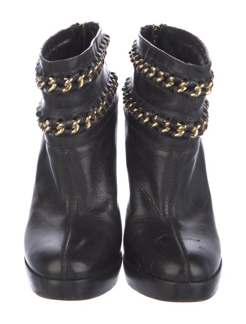 Tory Burch Leather Chain-Link Accents Boots