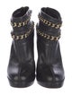 Tory Burch Leather Chain-Link Accents Boots
