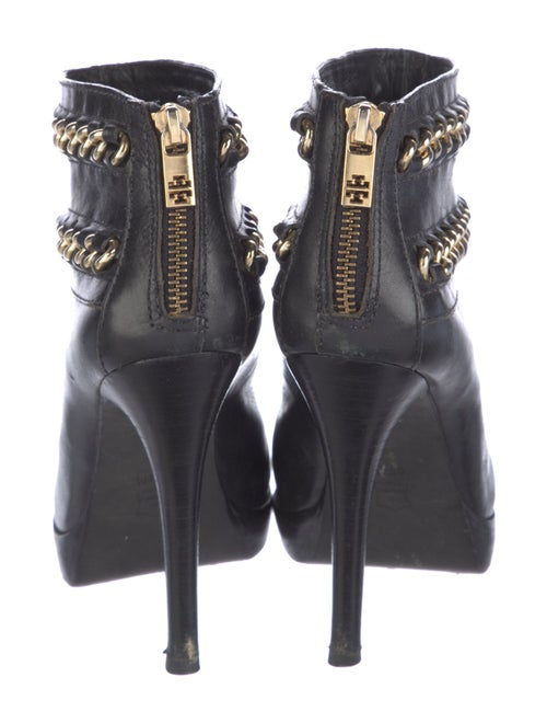 Tory Burch Leather Chain-Link Accents Boots