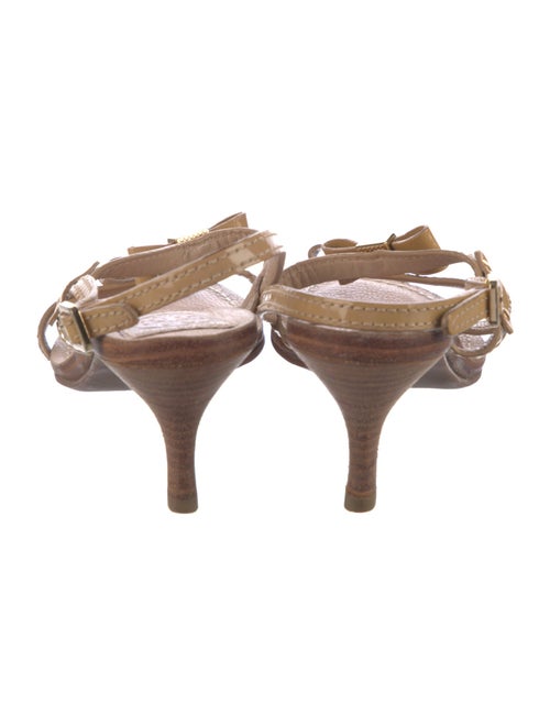 Tory Burch Patent Leather Bow Accents Slingback Sandals